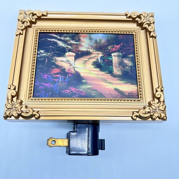Thomas Kinkade Painter of Light Spring Gate Framed Reproduction Night Light NIB - Picture 1 of 13